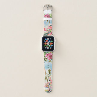 PixDezines Pink Flamingo on the Beach Apple Watch Band