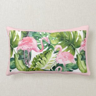 PixDezines Pink Flamingo, Tropical, Frame DIY Lumbar Pillow
