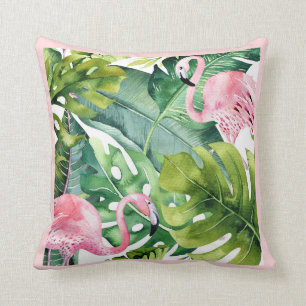 PixDezines Pink Flamingo, Tropical, Frame DIY Throw Pillow