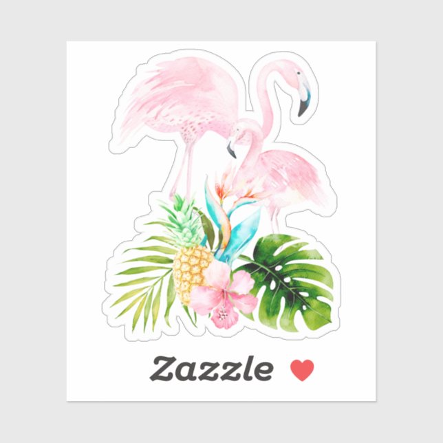 PixDezines Pink Flamingos, mommy+baby Sticker (Sheet)