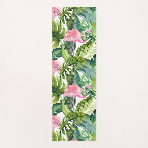 PixDezines PINK FLAMINGOS, TROPICAL THEME Yoga Mat Zazzle