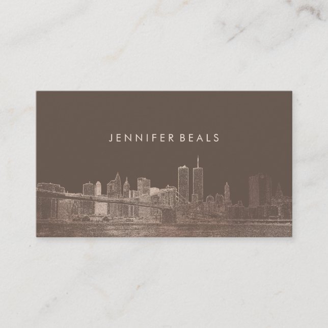 PixDezines Pink Gold NYC Skyline/DIY background Business Card (Front)