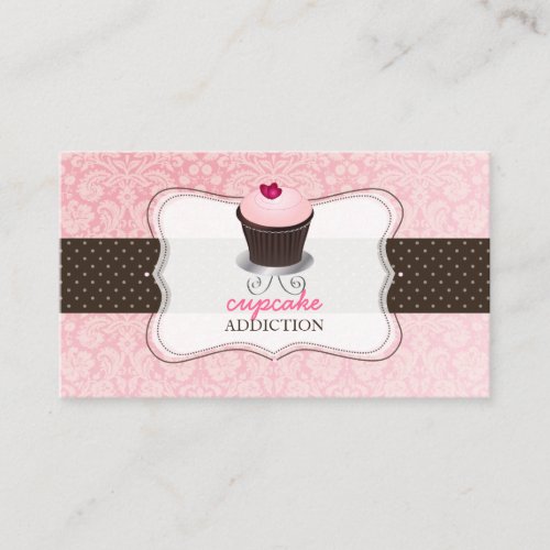 PixDezines pink heart cupcake/pâtisserie Business Card Templates