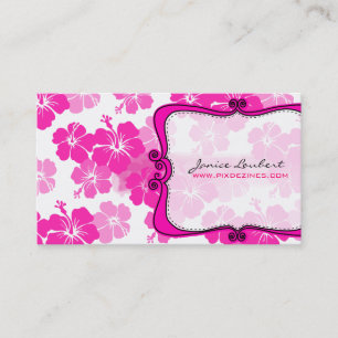 PixDezines pink hibiscus/diy background Business Card