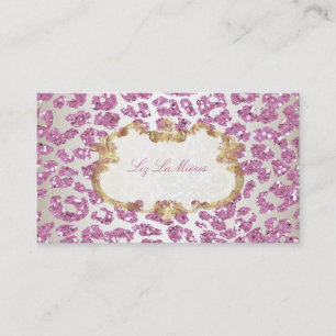 PixDezines pink leopard/champagne Business Card