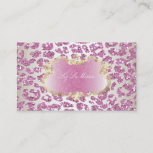 PixDezines pink leopard/champagne Business Card