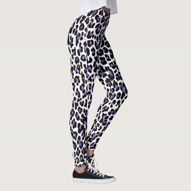 PixDezines Pink Leopard Print/Purple Leggings (Right)