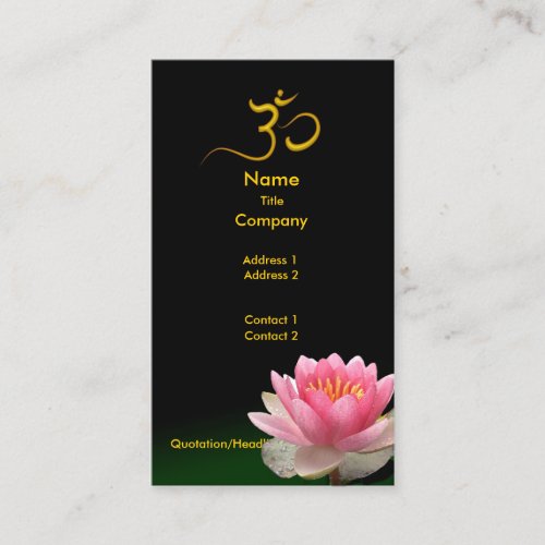 PixDezines Pink Lotus, meditative healers Business Card