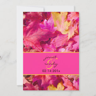 PixDezines Pink Maple Fall Wedding/DIY colors! Invitation