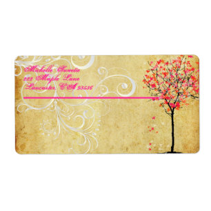 PixDezines Pink Maple Tree Label