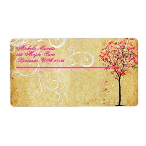 PixDezines Pink Maple Tree Label