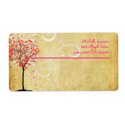 PixDezines Pink Maple Tree Label