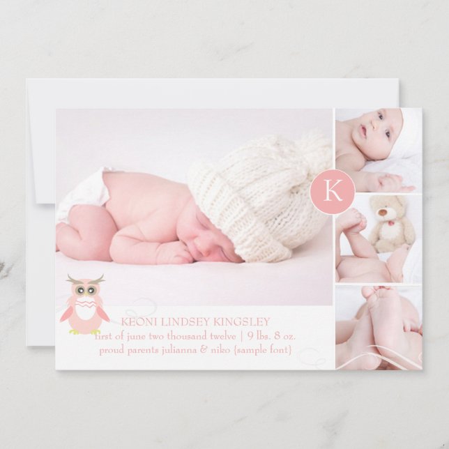 PixDezines pink owl/diy accent color Announcement (Front)