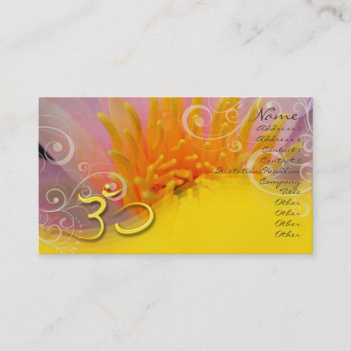 Customizable PixDezines pink rose water lilly+pearly swirls, om Business Card Template