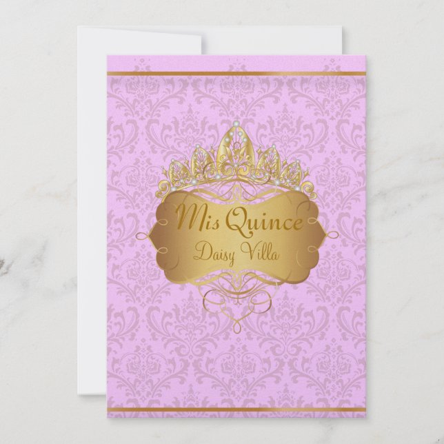 PixDezines pink rossi damask/diy background color Invitation (Front)