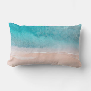 PixDezines PINK SAND BEACH Lumbar Pillow