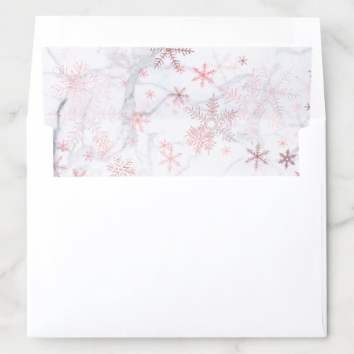 PixDezines Pink SnowflakesMarble Envelope Liner