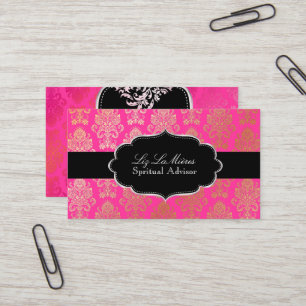 PixDezines Pink Victorian Damask/DIY color Business Card