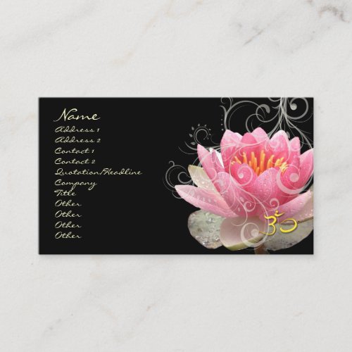PixDezines pink water lily + pearly swirls Business Cards