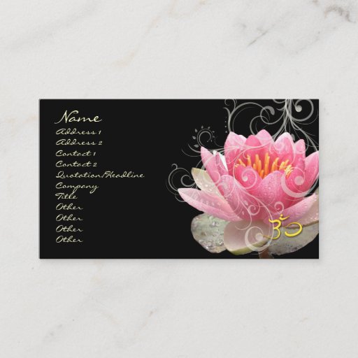 Customizable PixDezines pink water lily + pearly swirls Business Cards