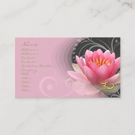 Customizable PixDezines pink water lily + pearly swirls Business Card