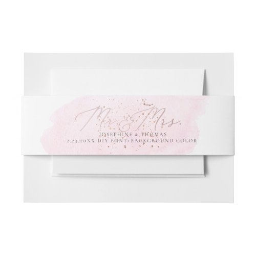 PixDezines Pink WatercolorChampagne Bubbles Invitation Belly Band