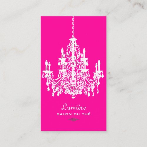 PixDezines Pink+White Chandelier/DIY background Business Card