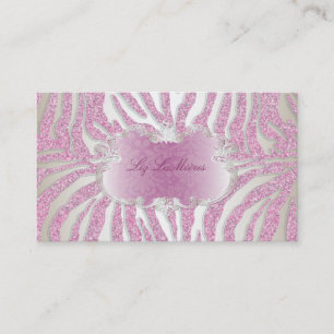 PixDezines pink zebra/champagne Business Card