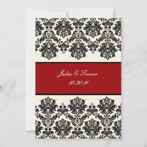 PixDezines Piqué, Damask / Black + Off White Custom Invites