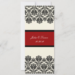 PixDezines Piqué, Damask / Black + Off White Invitation