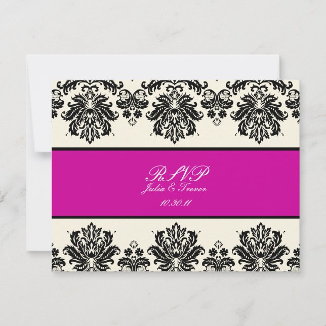 PixDezines Piqué, Damask RSVPs require 5x7 invites (Front)