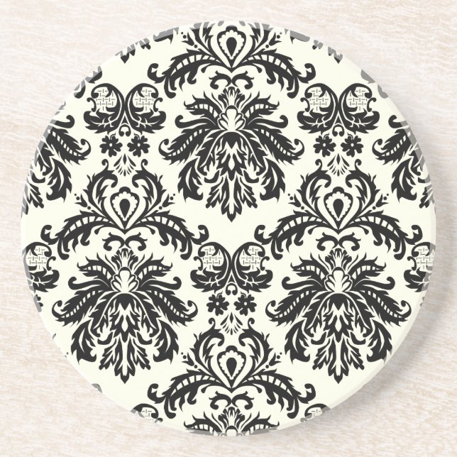 PixDezines Piqué Damask Sandstone Coaster (Front)