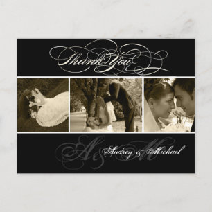 PixDezines Plain Wedding Photos Thank you Postcard