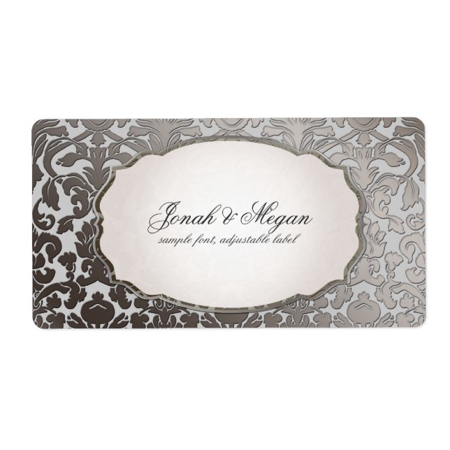 PixDezines platinum flora damask/DIY background Label (Front)