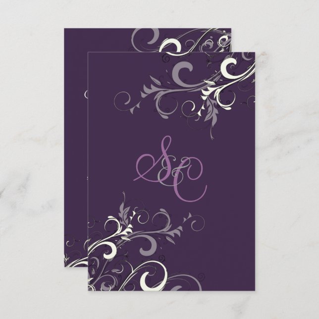 PixDezines PLUM/CREAM SWIRLS/DIY Background Invitation (Front/Back)