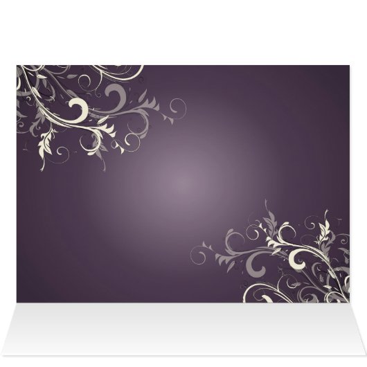 PixDezines Plum Vanilla Swirls Thank You cards (Inside Horizontal (Top))