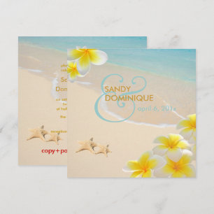 PixDezines PLUMERIA LEI/BEACH/STARFISH Invitation