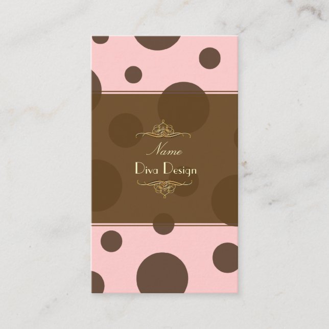 PixDezines polka dots/DIY background color Business Card (Front)
