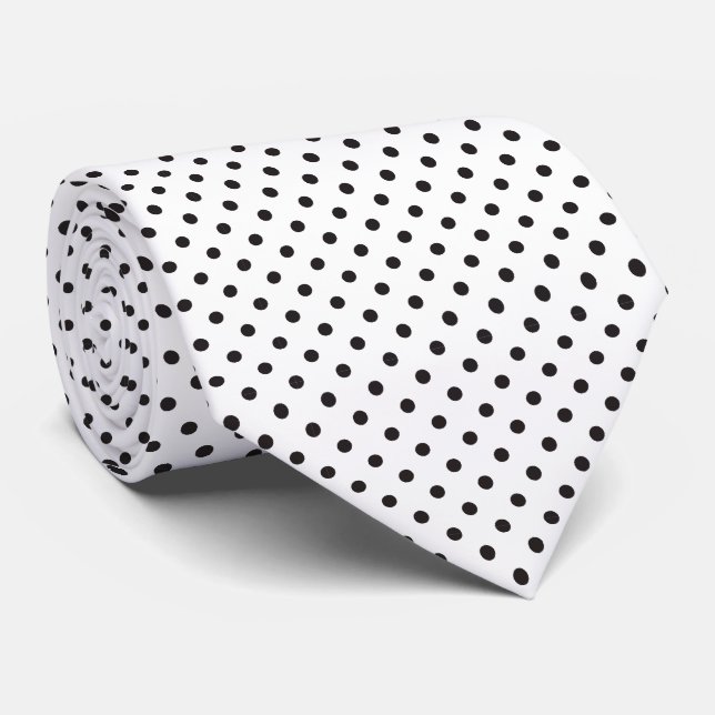 PixDezines polka dots, DIY background color Neck Tie (Rolled)