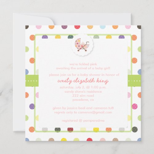 PixDezines Polkadots + Minidots baby shower Announcements