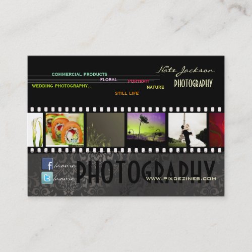 PixDezines portfolio photos template/DIY color Business Cards