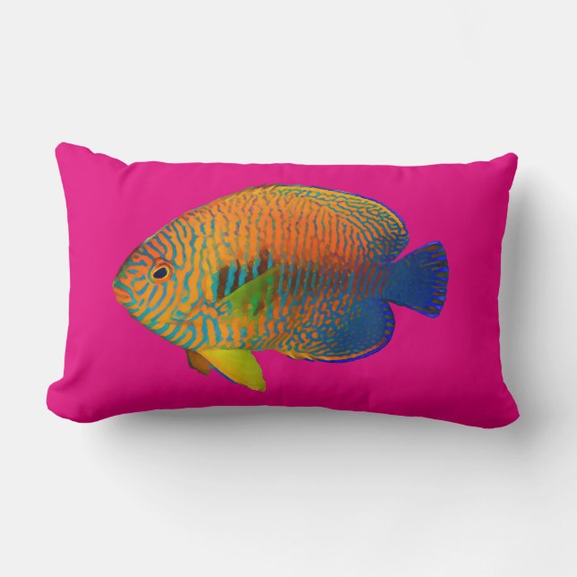 PixDezines potter's angelfish/diy background Lumbar Pillow (Front)