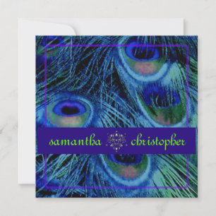 PixDezines psychedelic peacock/cobalt blue Invitation