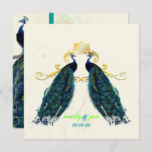 PixDezines psychedelic peacock/cobalt blue Invitation