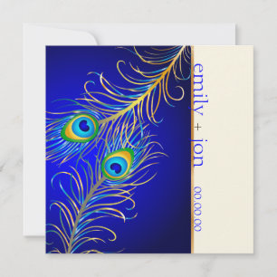 PixDezines psychedelic peacock/cobalt blue Invitation