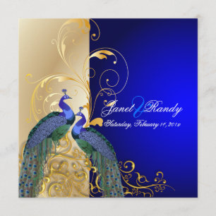 PixDezines psychedelic peacock/cobalt blue Invitation