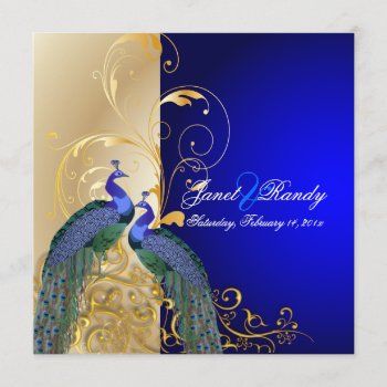Pixdezines Psychedelic Peacock/cobalt Blue Invitation by custom_stationery at Zazzle