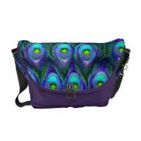 PixDezines Psychedelic Peacock/cobalt blue purple Courier Bag