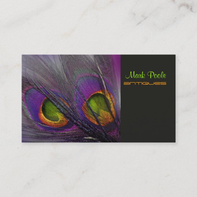 PixDezines Psychedelic Peacock, Customize It! Business Card (Front)