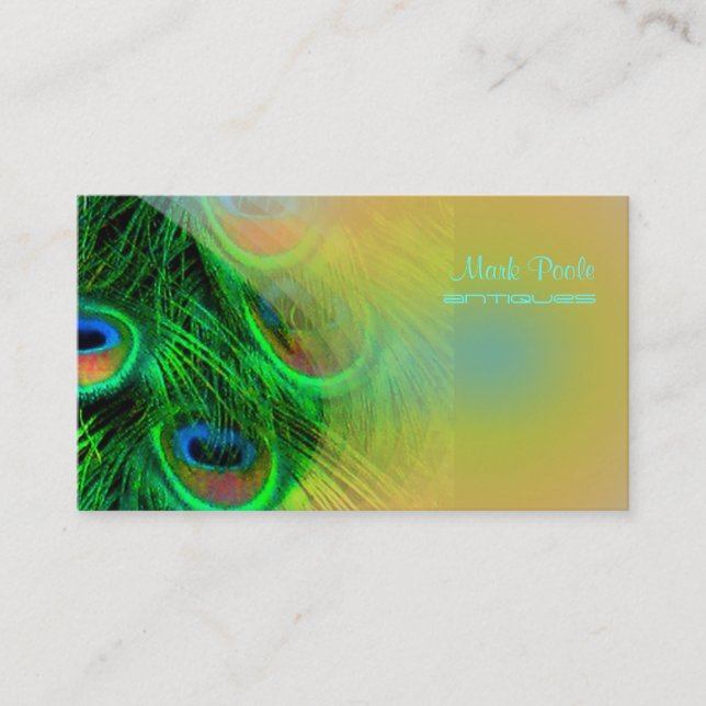 PixDezines Psychedelic Peacock, Customize It! Business Card (Front)